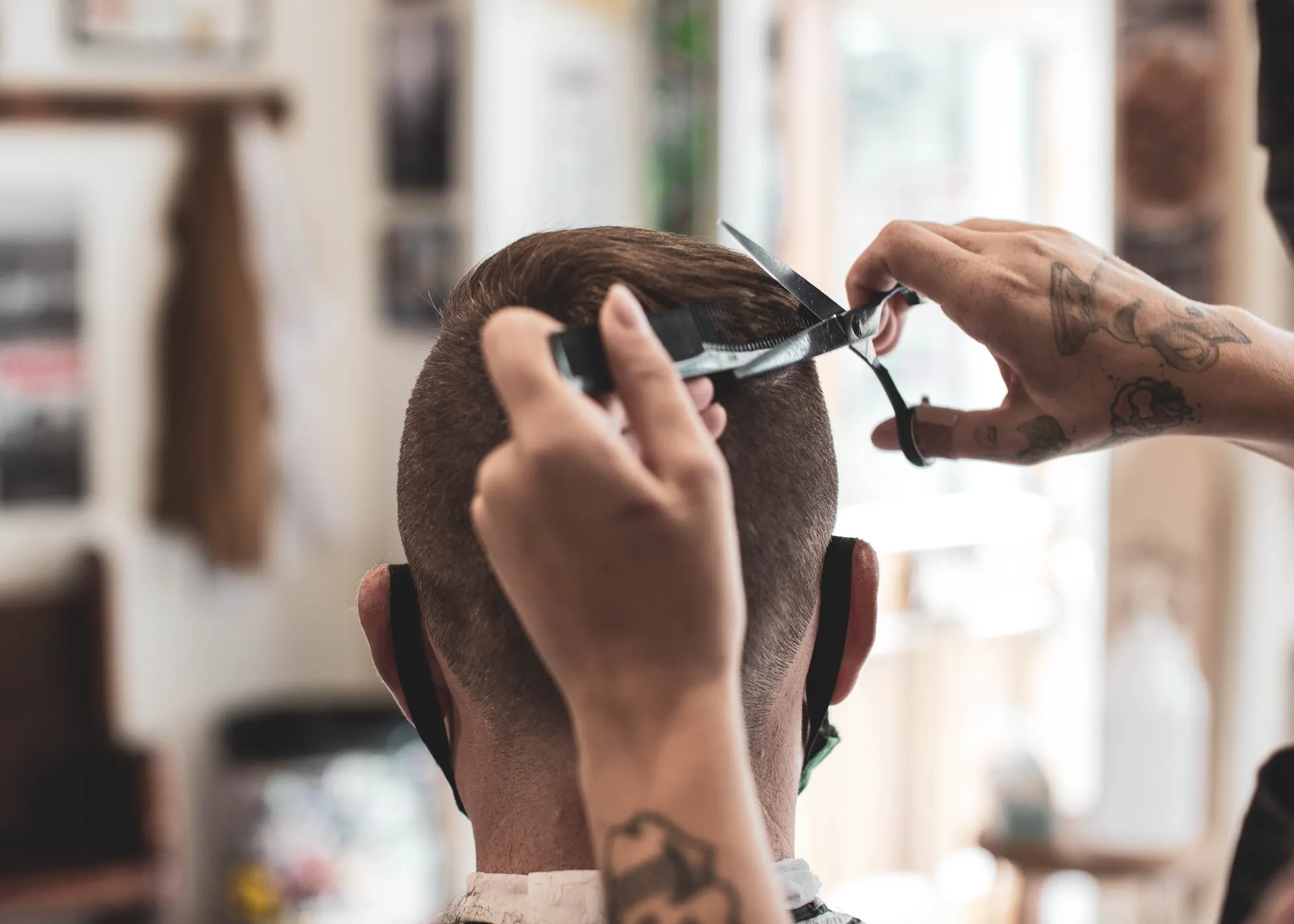 Man getting haircut banner